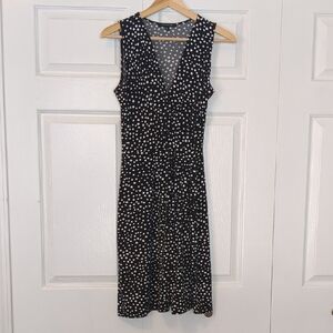 Faux Wrap Polka Dot Dress